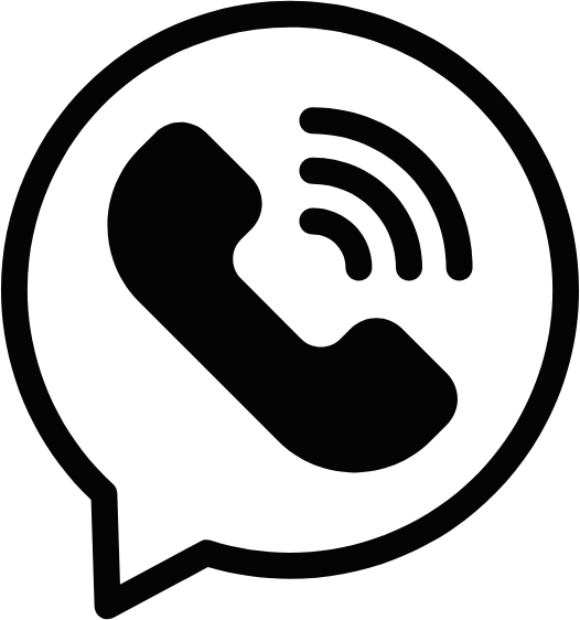 Phone call icon in speech bubble