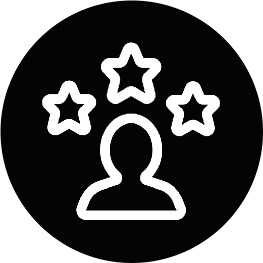 User with three stars above